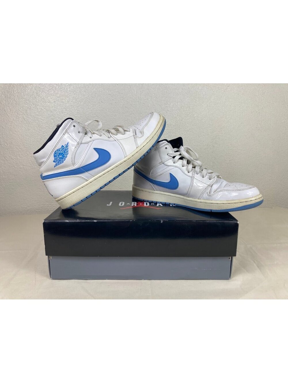 Nike Air Jordan 1 Mid White University Blue Men's Shoes 10.5